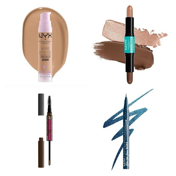 NYX Concealer Serum + Wonder Stick + Brow Gel + Epic Wear Liner Set - Picture 1 of 1